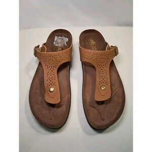 Cliffs By White Mountain Size 11M Hara Sandals Thongs 1" Platform Brown